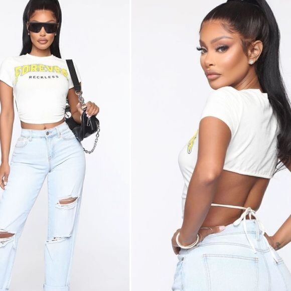 Cropped Backless Top- WORN‎ ONCE - Picture 1 of 5